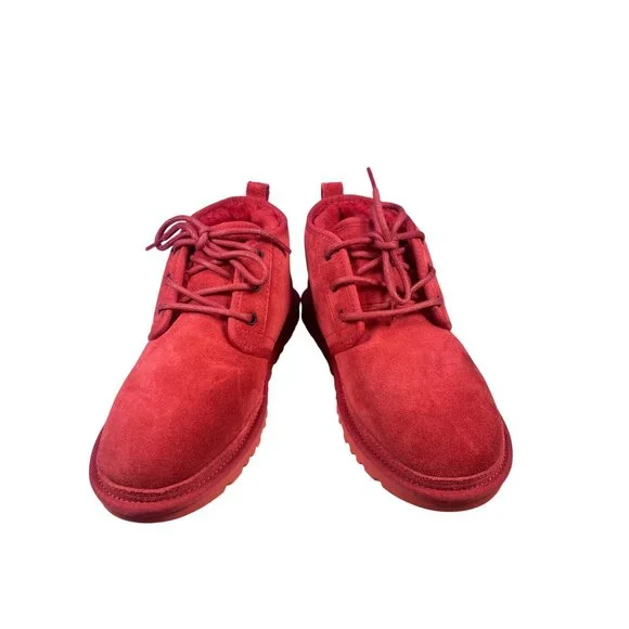 New UGG NEUMEL Mid Top Casual Snow Boots Suede Red Fur Women's 8 EU39 - Picture 3 of 12